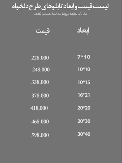 قیمت محصولات